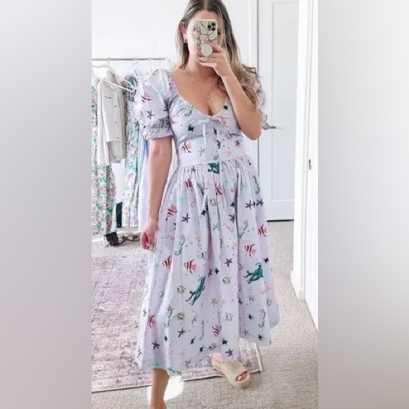 Hill House The Ophelia Midi Dress in Sea Creatures